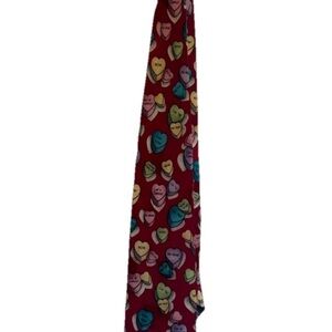Hallmark Valentine Conversation Hearts men's silk necktie 100% Silk